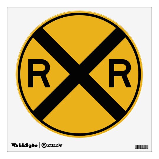 Railroad Crossing Sign Wall Graphic | Zazzle.com