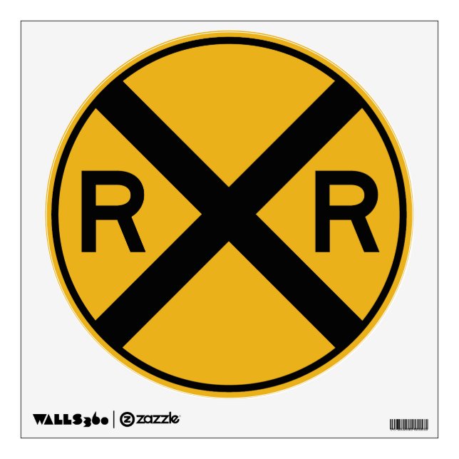 Railroad Crossing Sign Wall Graphic (Front)