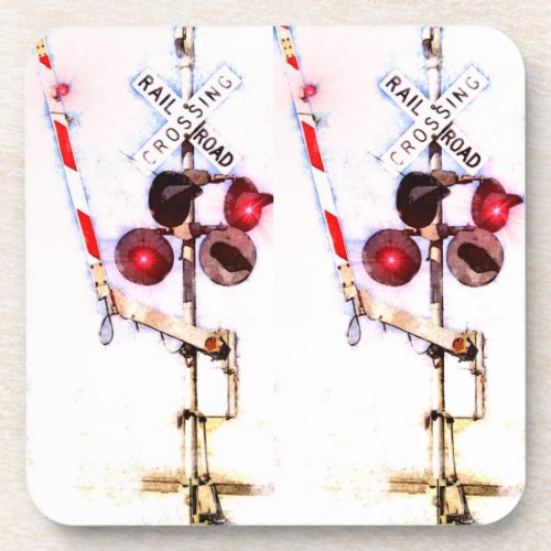 Railroad Crossing Signal Coasters