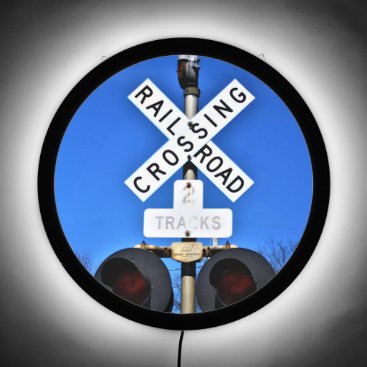 Railroad Crossing Signals Illuminated Sign