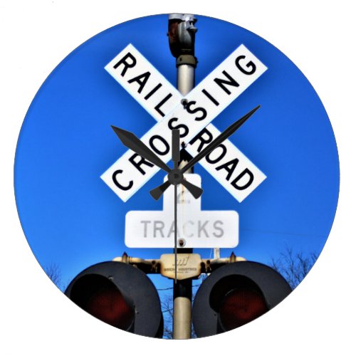 Railroad Crossing Signals With Mechanical Bell Large Clock