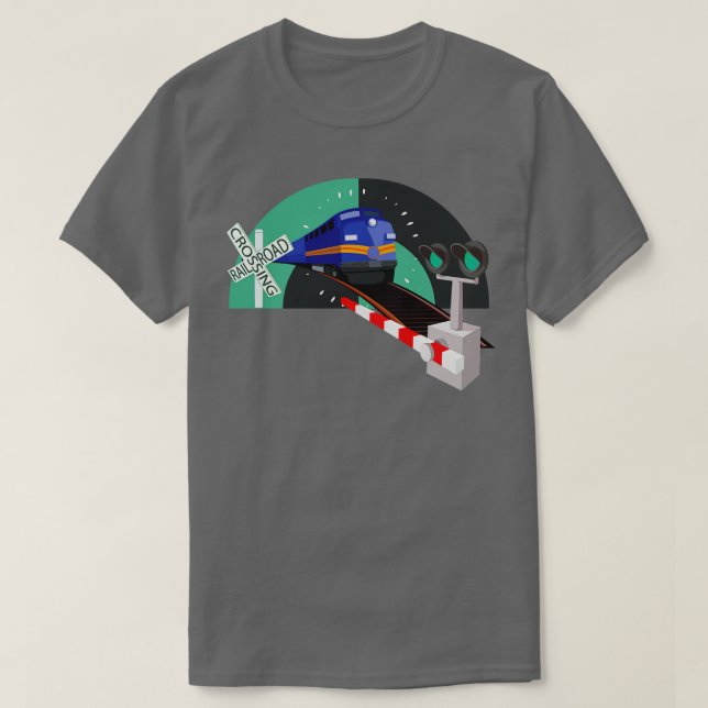 Railroad Crossing Train Lover Railroader 2 T-Shirt (Design Front)