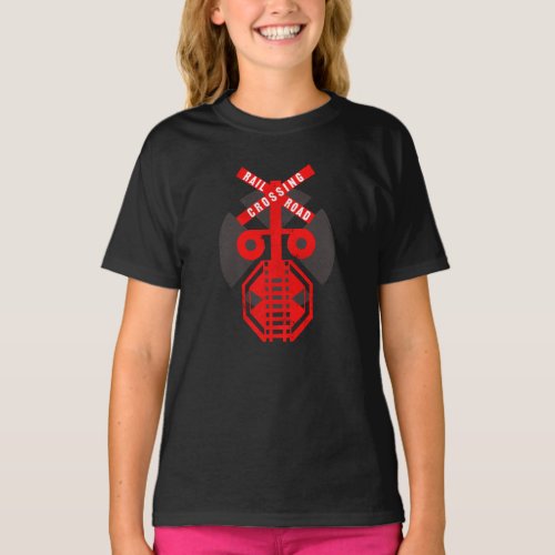 Railroad Crossing Train Lover Railroader T_Shirt