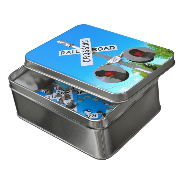 Railroad Crossing With Electronic Bell Jigsaw Puzzle (Lid Open)