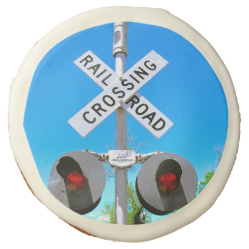 Railroad Crossing With Electronic Bell Sugar Cookie