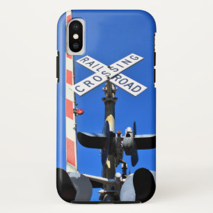 Railroad Crossing With Gate in Color iPhone X Case