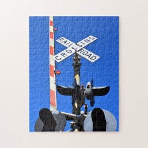 Railroad Crossing With Gate Jigsaw Puzzle