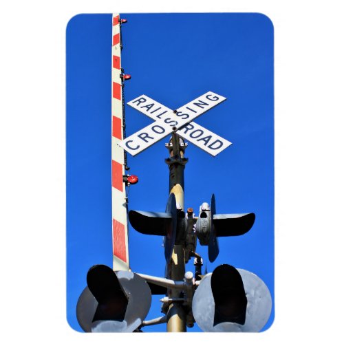 Railroad Crossing With Gate Magnet