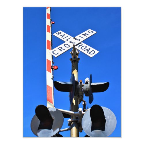 Railroad Crossing With Gate Photo Print