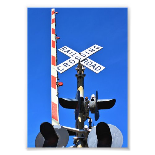 Railroad Crossing With Gate Photo Print