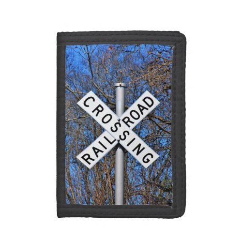Railroad Crossing With Inverted Crossbucks Trifold Wallet