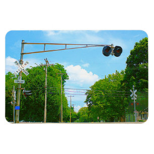 Railroad Crossing With Left Side Signals  Magnet