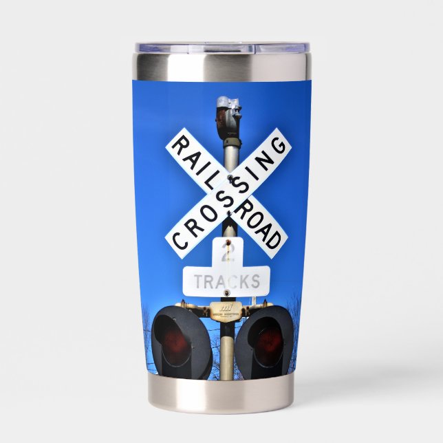Railroad Crossing With Mechanical Bell Insulated Tumbler (Front)