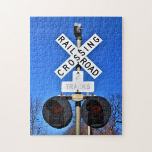 Railroad Crossing With Mechanical Bell Jigsaw Puzzle