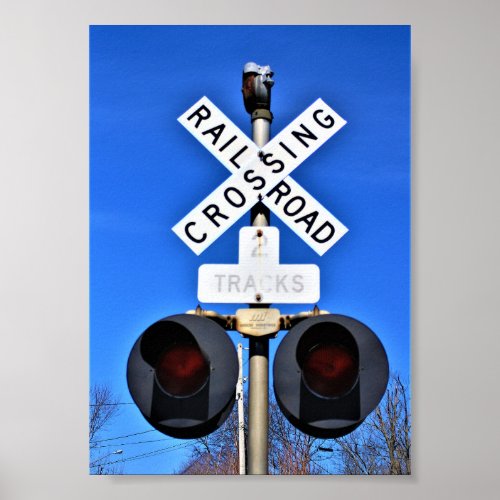 Railroad Crossing With Mechanical Bell Poster