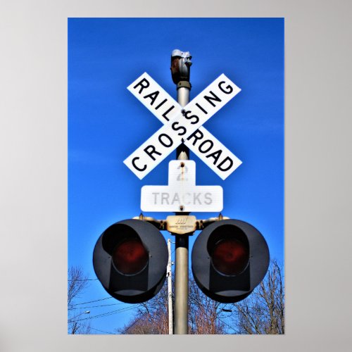 Railroad Crossing With Mechanical Bell Poster