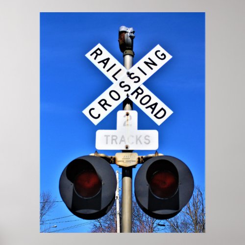 Railroad Crossing With Mechanical Bell Poster