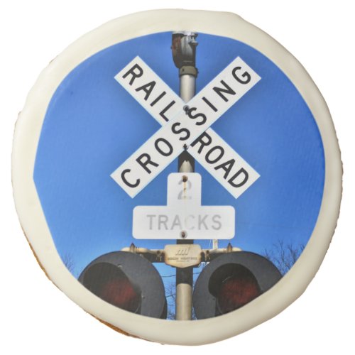 Railroad Crossing With Mechanical Bell Sugar Cookie