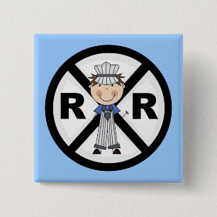 Railroad Engineer-Boy T-shirts and Gifts Pinback Button