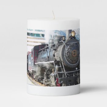 Railroad Locomotive Design Pillar Candle by GKDStore at Zazzle