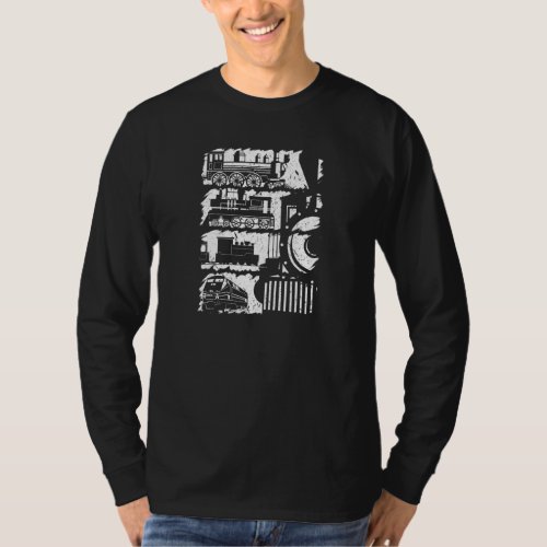Railroad Locomotives Model Train T_Shirt