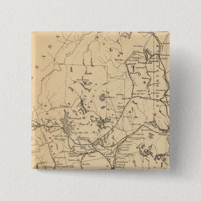 Railroad map of Maine Button (Front)