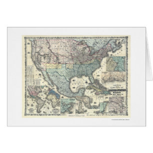 Railroad & Military Map USA 1862