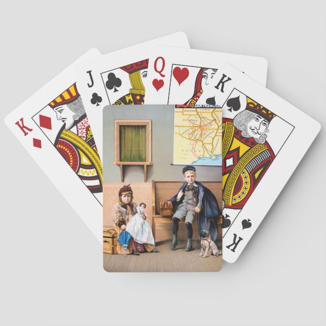 RAILROAD POSTER, 1898 POKER CARDS (Back)