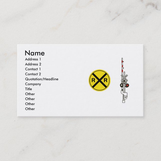 Railroad Professional or Railfan Business Card (Front)