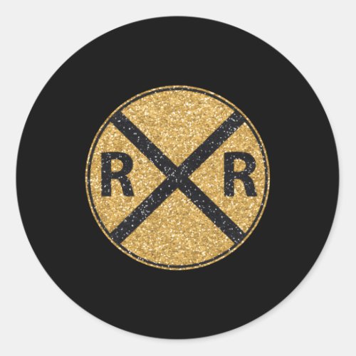 Railroad Rail Crossing Sign Attention Train Come Classic Round Sticker