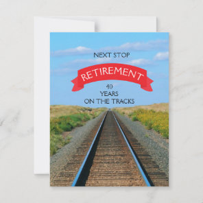 Railroad Railway Train Track Retirement Party Invitation