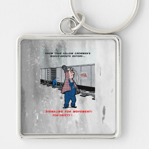 Railroad Safety Comes First Vintage   Gel Mouse Pa Keychain