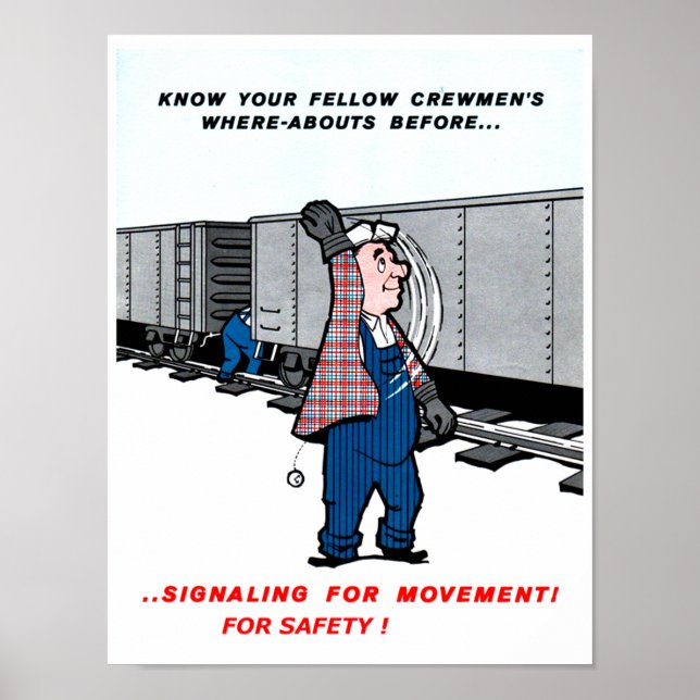 Railroad Safety Comes First Vintage Poster (Front)