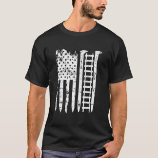 Railroad Spike American Flag Train For Railway Wor T-Shirt
