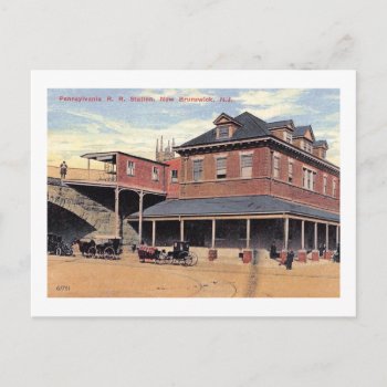 Railroad Station  New Brunswick  Nj Vintage Postcard by markomundo at Zazzle