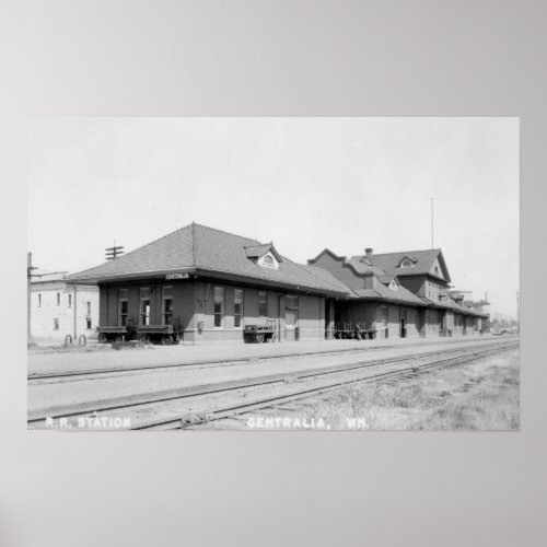 Railroad Station View Poster