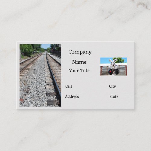 Railroad straight tracks  business card