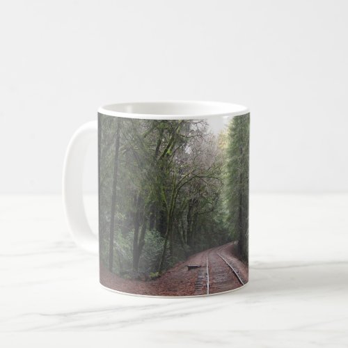 Railroad through Santa Cruz Redwoods Coffee Mug