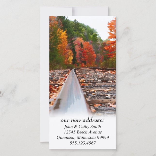Railroad Track Change of Address Custom Photocards Announcement (Front)