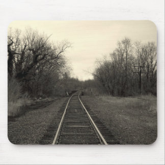 RailRoad Tracks B&W Mousepad