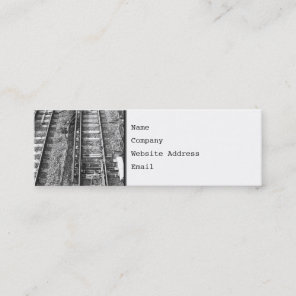 Railroad Tracks, Black and White Picture. Mini Business Card