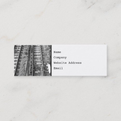 Railroad Tracks Black and White Picture Mini Business Card