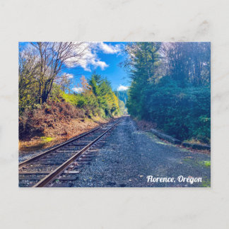 Railroad tracks in Florence, Oregon Postcard