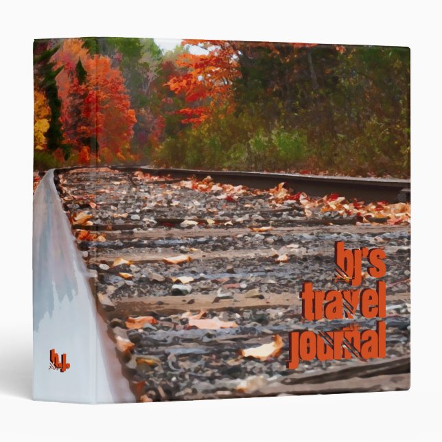 Railroad Tracks Painting 1.5" Custom Travel Binder (Front/Spine)