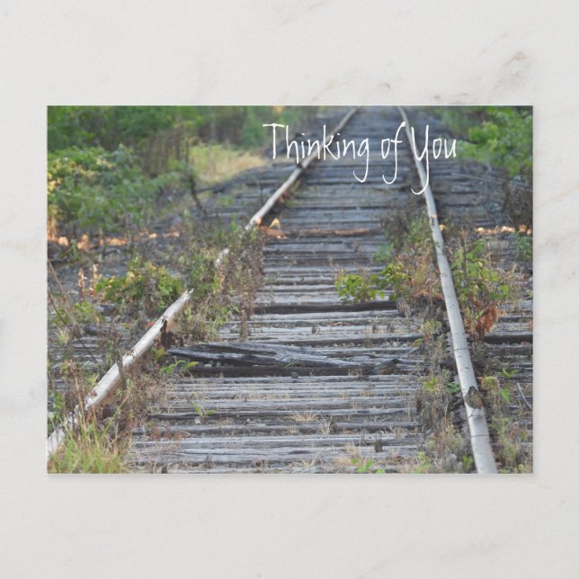 Railroad Tracks, Thinking of You Postcard (Front)