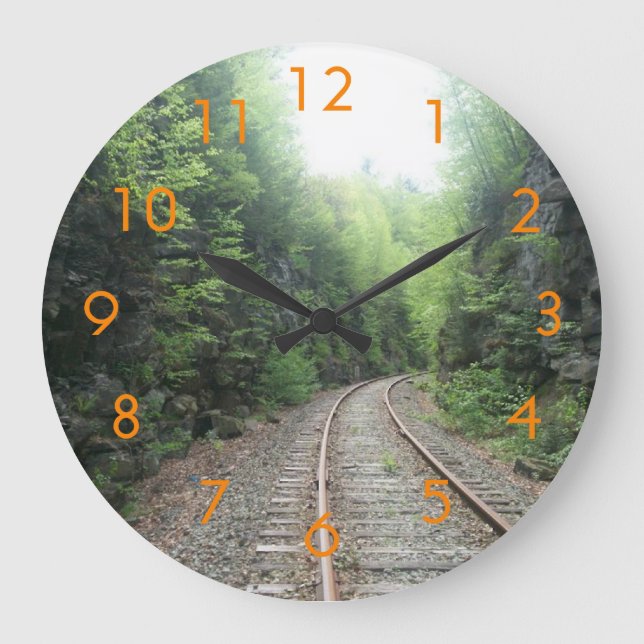 Railroad Tracks Wall Clock (Front)