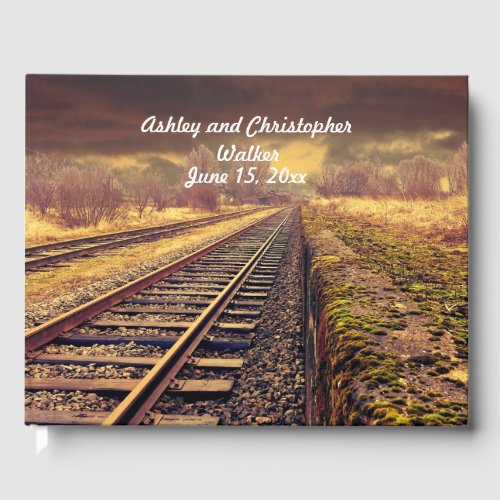 Railroad Tracks Wedding Guestbook