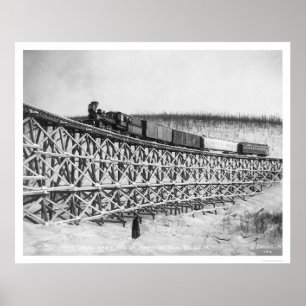 Railroad Train Bridge Alaska 1916 Poster