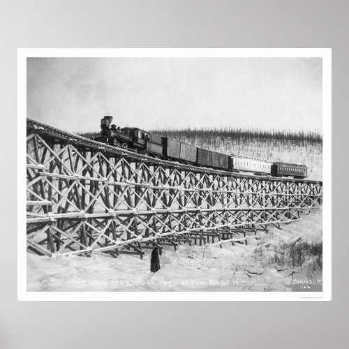 Railroad Train Bridge Alaska 1916 Poster