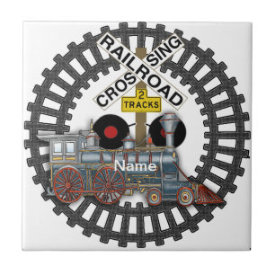 Railroad Train Ceramic Tile